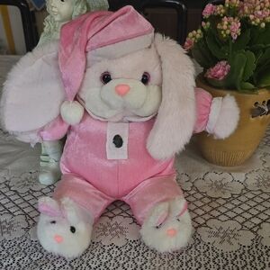 Source Unknown Pink and White Stuffed Bunny